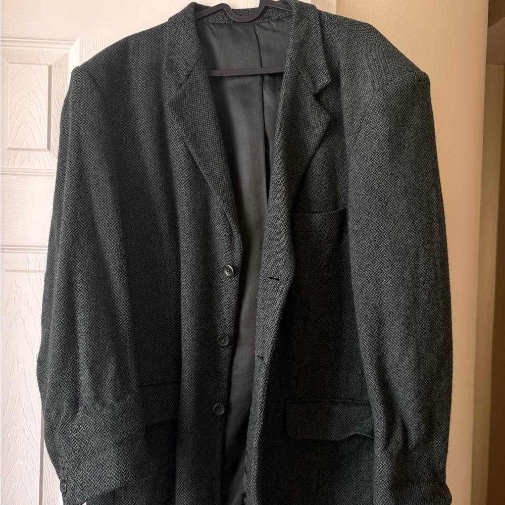 Classic Dark Green Wool Blazer